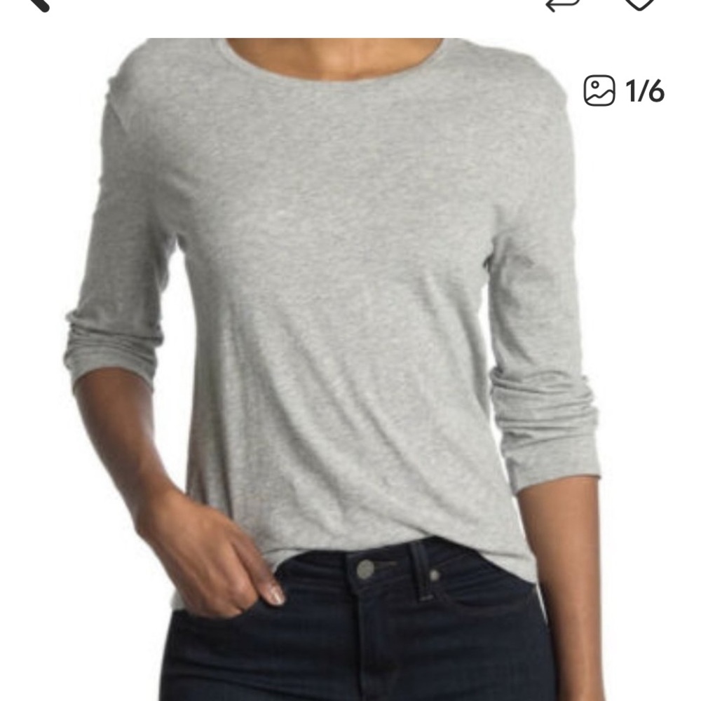 Vince 3/4 sleeve cotton grey tee shirt nwot $100 casual spring designer classic